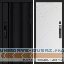 Входная дверь  Smart (Смарт) Твист Блэк (Black) Лучи белый