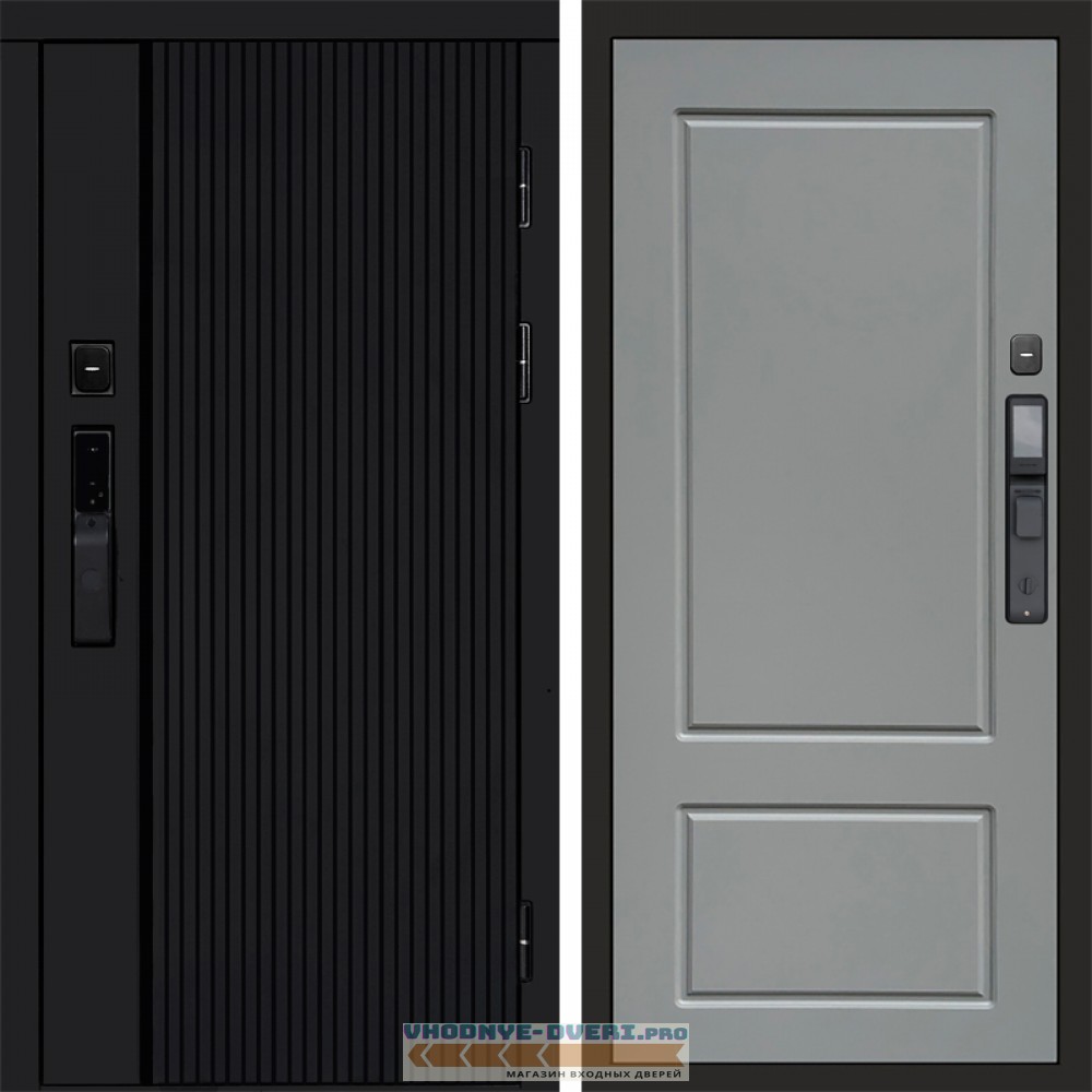 Дверь входная Termo Door  Smart (Смарт) Твист Блэк (Black) Марсель Grey софт