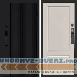 Дверь входная Termo Door  Smart (Смарт) Урбан Блэк (Black) Марсель Слоновая кость