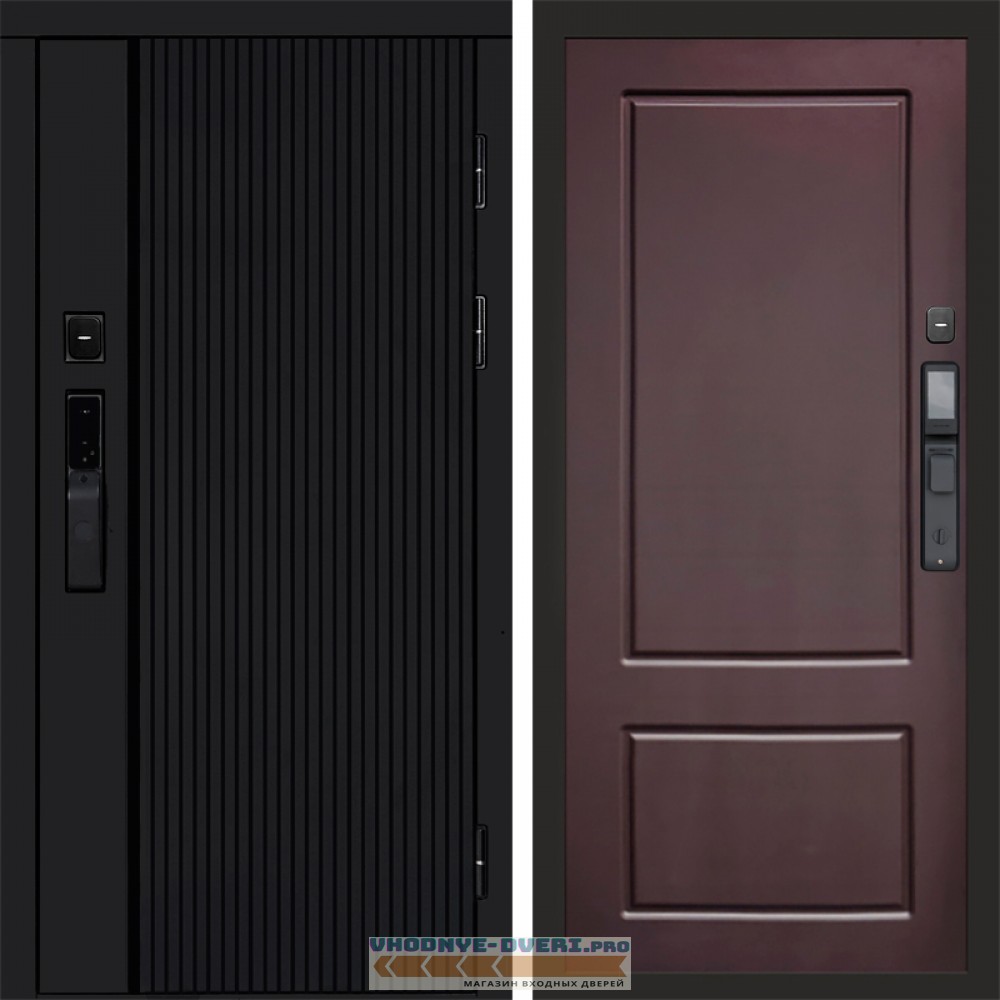 Дверь входная Termo Door  Smart (Смарт) Твист Блэк (Black) Марсель Шоколад