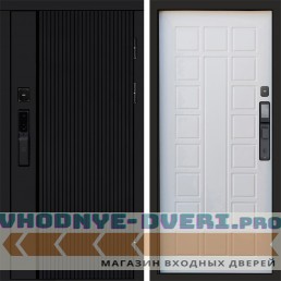 Входная дверь  Smart (Смарт) Твист Блэк (Black) Престиж Белое дерево