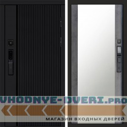 Входная дверь  Smart (Смарт) Твист Блэк (Black) Зеркало 27 дуб