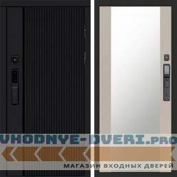 Дверь Termo Door  Smart (Смарт) Твист Блэк (Black) Зеркало 27 Слоновая кость