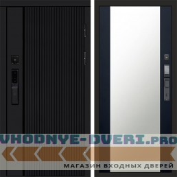 Дверь Termo Door  Smart (Смарт) Твист Блэк (Black) Зеркало 27 Черный кварц + тонировка