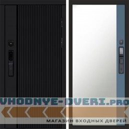 Входная дверь  Smart (Смарт) Урбан Блэк (Black) Зеркало фацет Grey софт