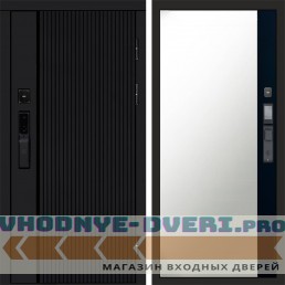 Дверь Termo Door  Smart (Смарт) Урбан Блэк (Black) Зеркало фацет Черный кварц