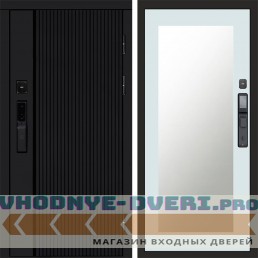 Дверь Termo Door  Smart (Смарт) Урбан Блэк (Black) Зеркало Триумф Белый софт