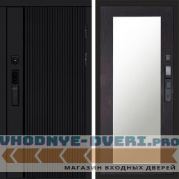 Входная дверь  Smart (Смарт) Твист Блэк (Black) Зеркало триумф венге