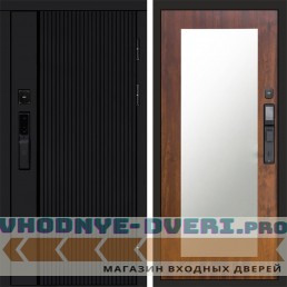 Входная дверь  Smart (Смарт) Твист Блэк (Black) Зеркало триумф дуб
