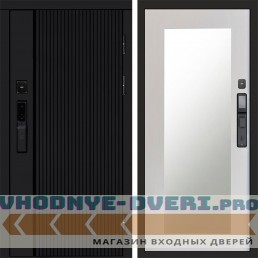 Входная дверь  Smart (Смарт) Твист Блэк (Black) Зеркало Триумф лиственница белая