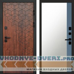 Входная дверь Спейс дуб Зеркало фацет Grey софт
