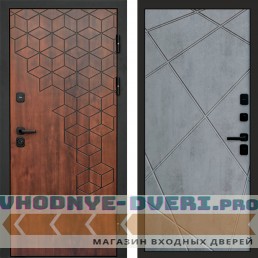 Входная дверь Спейс дуб Лучи бетон темный