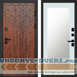 Дверь Termo Door Спейс дуб Зеркало Триумф Белый софт
