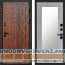 Входная дверь Спейс дуб Зеркало триумф бетон светлый