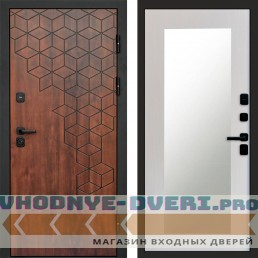 Входная дверь Спейс дуб Зеркало Триумф лиственница белая