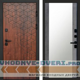 Дверь Termo Door Спейс дуб Зеркало 27 Бетон темный
