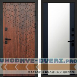 Дверь Termo Door Спейс дуб Зеркало 27 Черный кварц + тонировка