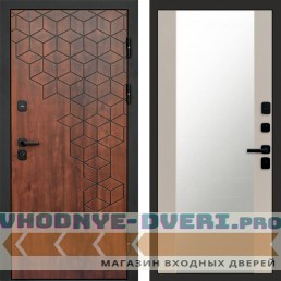Дверь Termo Door Спейс дуб Зеркало 27 Слоновая кость