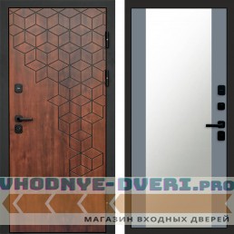 Входная дверь Спейс дуб Зеркало 27 Grey Софт