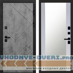 Входная дверь Стоун Бетон Зеркало 27 Grey Софт