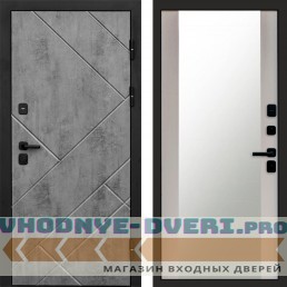 Дверь Termo Door Стоун Бетон Зеркало 27 Слоновая кость