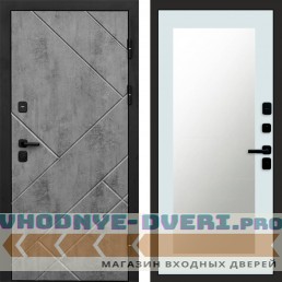 Дверь Termo Door Стоун Бетон Зеркало Триумф Белый софт