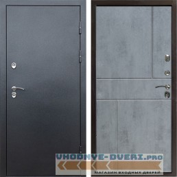 Входная дверь Termo Door Сибирь Антик серебро с терморазрывом Горизонт бетон темный (для загородного дома)