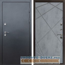 Входная дверь Termo Door Сибирь Антик серебро с терморазрывом Лучи бетон темный (для загородного дома)