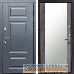 Входная дверь Termo Door Сибирь Термо ПРЕМИУМ Grey Зеркало бетон темный (для загородного дома)