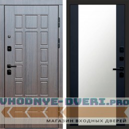 Дверь Termo Door Виргиния Венге Зеркало 27 Черный кварц+тонировка 