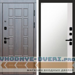 Входная дверь Виргиния Венге Зеркало фацет Белый софт