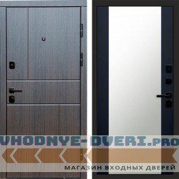 Дверь Termo Door Вертикаль венге Зеркало 27 Черный кварц+тонировка 