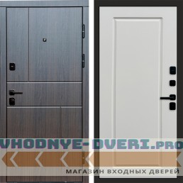 Входная дверь Termo Door Вертикаль венге Гранд Слоновая кость