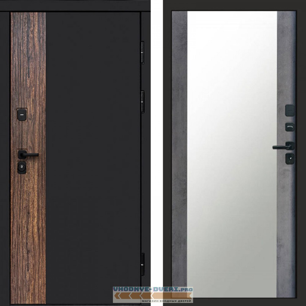 Входная дверь Тор Зеркало бетон темный