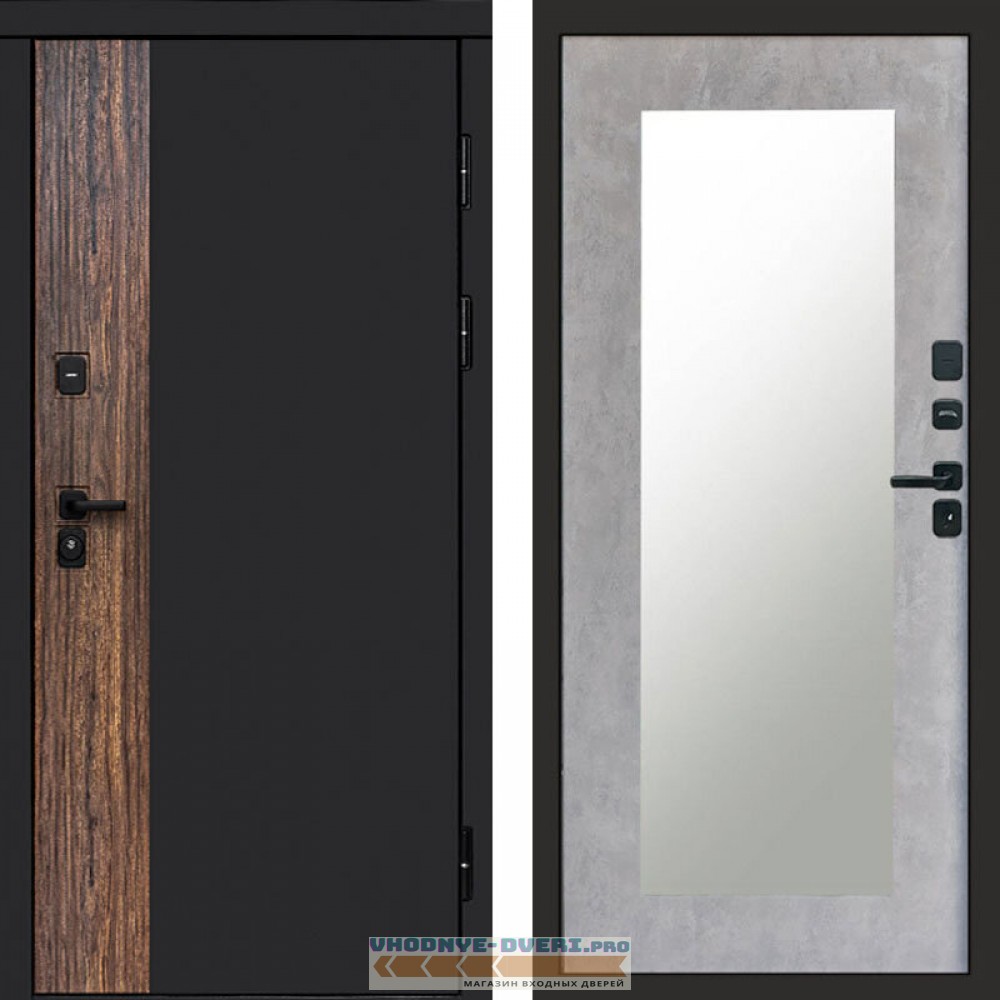 Входная дверь Тор Зеркало триумф бетон светлый