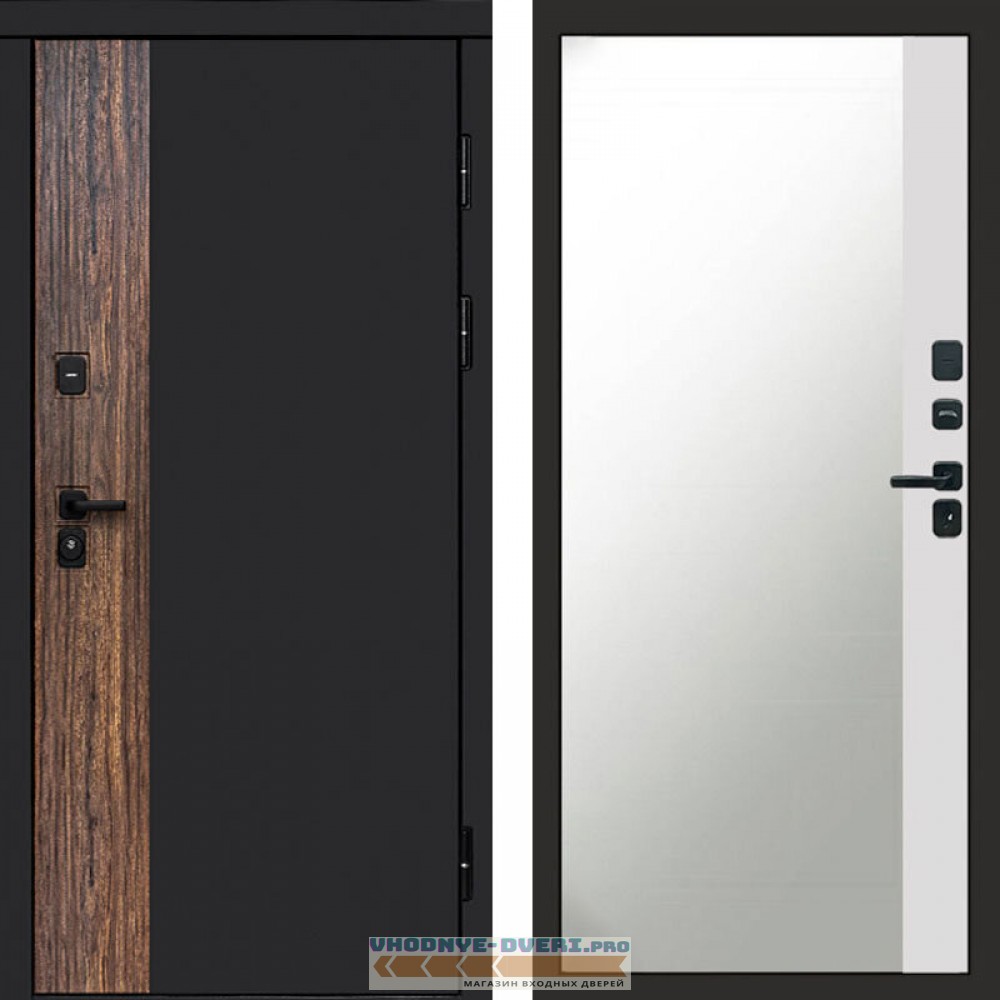 Входная дверь Тор Зеркало фацет белый софт