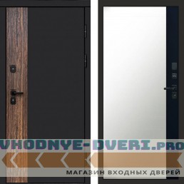 Входная дверь Тор Зеркало фацет черный кварц