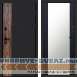 Входная дверь Тор Зеркало черный кварц+тонировка