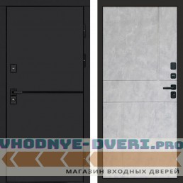 Входная дверь Тренд black Горизонт бетон светлый