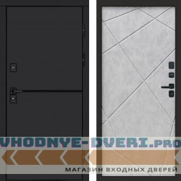 Входная дверь Тренд black Лучи бетон светлый