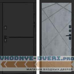 Входная дверь Тренд black Лучи бетон темный