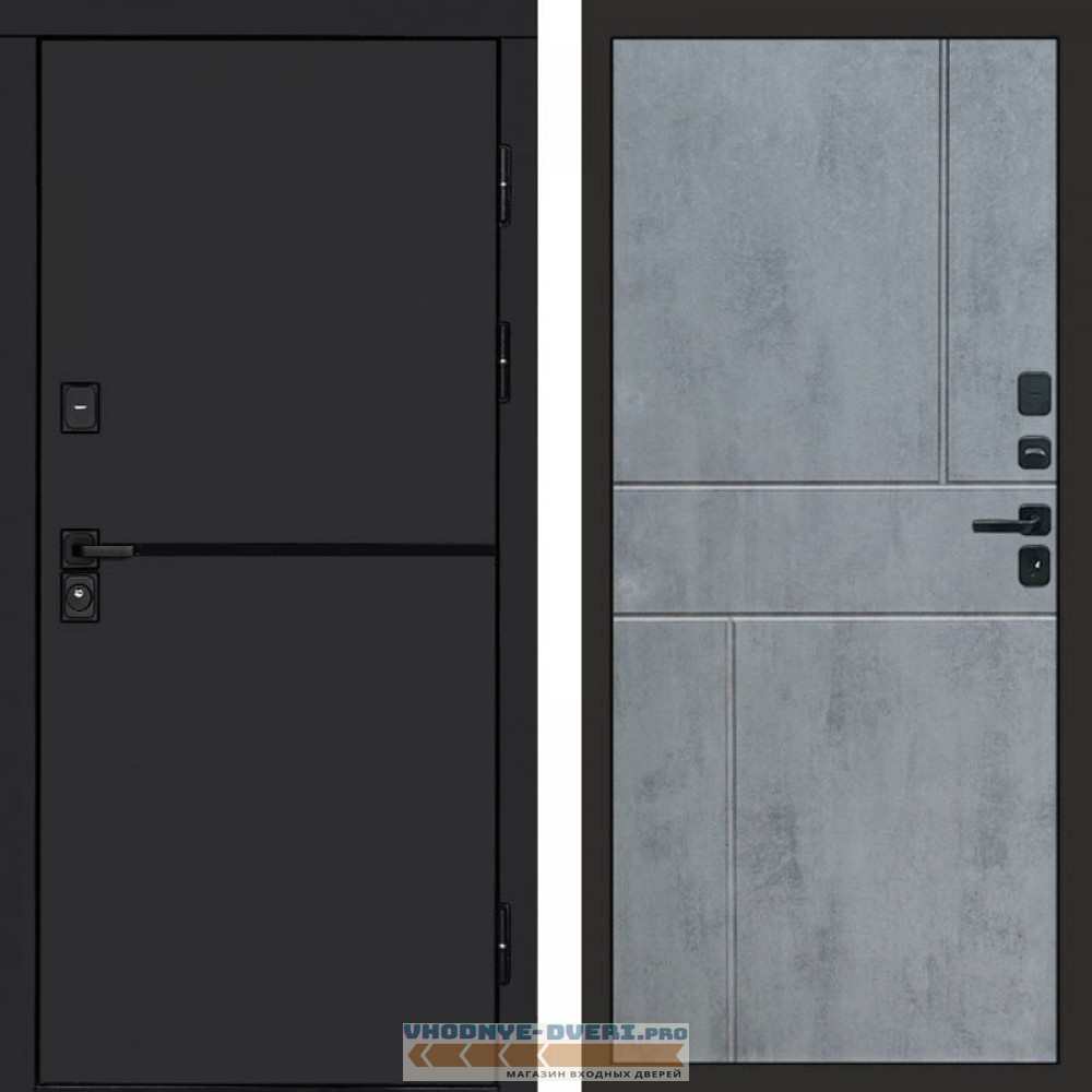 Входная дверь Тренд black Горизонт бетон темный