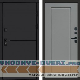 Входная дверь Тренд black Гранд grey софт