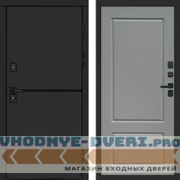 Входная дверь Тренд black Марсель grey софт