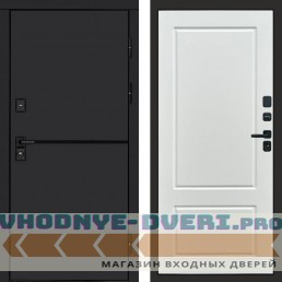 Входная дверь Тренд black Марсель белый софт