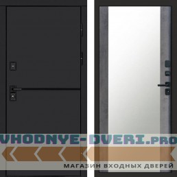 Входная дверь Тренд black Зеркало бетон темный