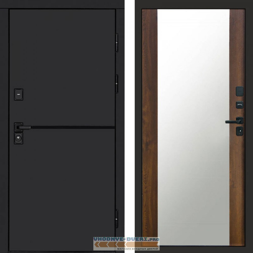 Входная дверь Тренд black Зеркало дуб