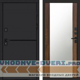 Входная дверь Тренд black Зеркало дуб