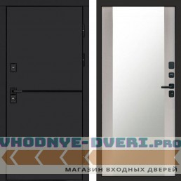 Входная дверь Тренд black Зеркало лиственница