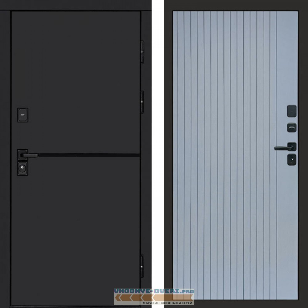 Входная дверь Тренд black Flat grey софт